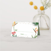 グリーン金ゴールドバルミツワー熱帯フローラ水彩 プレイスカード (正面)