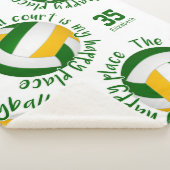 グリーン金ゴールドバレーボールコートhappy placeタイポグラフィ シェルパブランケット (3/4)