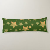 グリーン金ゴールドパターエレガントンヴィンテージメリークリスマス ボディピロー (裏面)