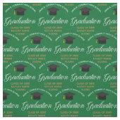 グリーン金ゴールドパーソナライズされた卒業 ファブリック (見本)