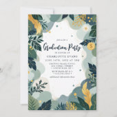 グリーン金ゴールドファイナンス会社写真卒業 招待状 (正面)