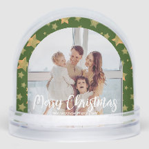 グリーン金ゴールドファミリーフォトシンプルクリスマスメリークリスマス