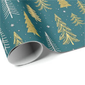 グリーン金ゴールドファンシーグリッター ラッピングペーパー (ロールコーナー)