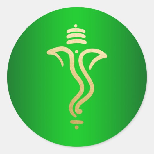 グリーン金ゴールドフェスティバルゲネシュ/インディアン神 ラウンドシール (正面)