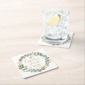 グリーン金ゴールドフリージベビー洗礼 スクエアペーパーコースター (インサイチュ)