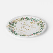 グリーン金ゴールドフリージベビー洗礼 ペーパープレート (アングル)