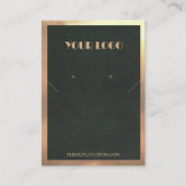 グリーン金ゴールドフレームモダンネックレスイヤリング 名刺 (正面)