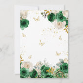グリーン金ゴールドフローラキンセアニェラ 招待状 (裏面)