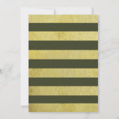 グリーン金ゴールドフローラグリッター飾ブライダルシャワー 招待状 (裏面)