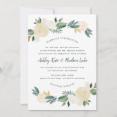 グリーン金ゴールドフローラグリーンリーマリーマインドお祝い 招待状 (正面)