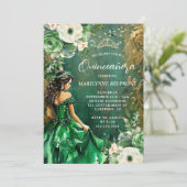 グリーン金ゴールドフローラプリンセスキンセアニラ 招待状 (スタンド正面)