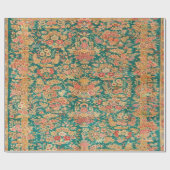 グリーン金ゴールドフローラペルシャのトルコスタイルデコページ ラッピングペーパー (フラット)