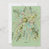 グリーン金ゴールドフローラリーフブライダルシャワー 招待状 (裏面)