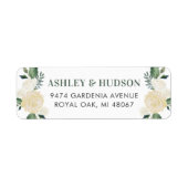 グリーン金ゴールドフローラ結婚グリーン差出人住所 ラベル (正面)