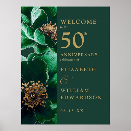 グリーン金ゴールドフローラ50周年記念ウェルカムサイン ポスター (正面)