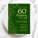 グリーン金ゴールドフローラ60th誕生日パーティー 招待状<br><div class="desc">グリーン金ゴールドフローラ60th誕生日パーティーの招待状。ボタニカルモダンアウトラインスケッチアクセント、金ゴールドフォイルフェイク、タイポグラフィスクリプトフォントを備えたミニマルなデザイン。トレンディーシンプル招待状カードは女性の日スタイリッシュお祝いに最適。任意のカスタマイズ年齢にすることができる。印刷されたZazzle招待状または即時ダウンロードのデジタル印刷可能なテンプレート。</div>