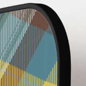 グリーン金ゴールドブラウンタータンチェックプレイドあなたのカスタム文字 ピックルボールラケット (左詳細)