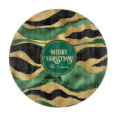 グリーン金ゴールドブラックグリッター波 カッティングボード (正面)