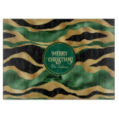 グリーン金ゴールドブラックグリッター波 カッティングボード (正面)