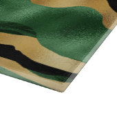 グリーン金ゴールドブラックグリッター波 カッティングボード (角)