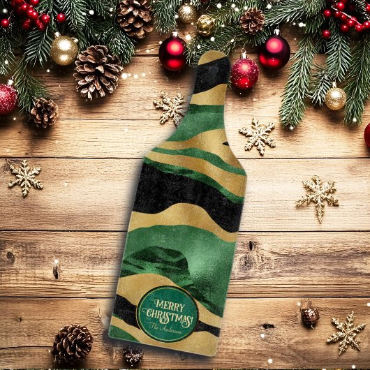 グリーン金ゴールドブラックグリッター波 カッティングボード