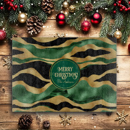 グリーン金ゴールドブラックグリッター波 カッティングボード