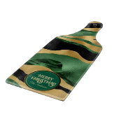 グリーン金ゴールドブラックグリッター波 カッティングボード (角)