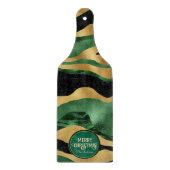 グリーン金ゴールドブラックグリッター波 カッティングボード (正面)