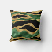 グリーン金ゴールドブラックグリッター波 クッション (裏面)