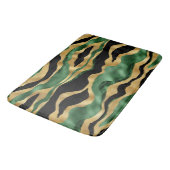 グリーン金ゴールドブラックグリッター波 バスマット (アングル)