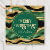 グリーン金ゴールドブラックグリッター波 フェイバータグ (正面)