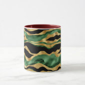グリーン金ゴールドブラックグリッター波 マグカップ (中央)