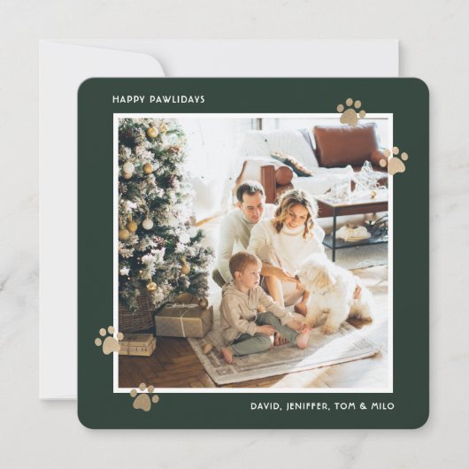 グリーン金ゴールドペットオーナーフォトハッピーペイリデイズカード シーズンカード (正面)