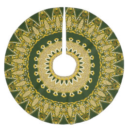 グリーン金ゴールドホリデークリスマス ブラッシュドポリエステルツリースカート