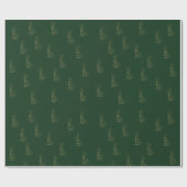 グリーン金ゴールドホリデーパターエレガントンクラシッククリスマス ラッピングペーパー (フラット)