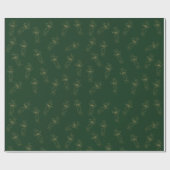 グリーン金ゴールドホリデーパターエレガントンクラシッククリスマス ラッピングペーパー (フラット)
