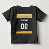 グリーン金ゴールドホワイトスポーツジャージーチーム名Dark ベビーTシャツ (裏面)