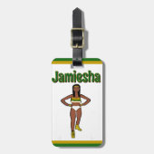 グリーン金ゴールドホワイトダンサー#1 ラゲッジタグ (正面縦)