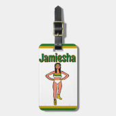 グリーン金ゴールドホワイトダンサー#2 ラゲッジタグ (正面縦)