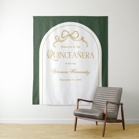 グリーン金ゴールドボーエレガントキンセアニェラ写真背景 タペストリー (インサイチュ)