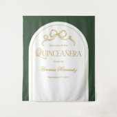 グリーン金ゴールドボーエレガントキンセアニェラ写真背景 タペストリー (正面)