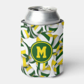 グリーン金ゴールドボールパターンwプレーヤーモノグラム 缶クーラー (缶正面)