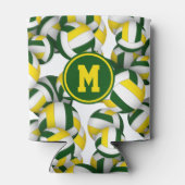 グリーン金ゴールドボールパターンwプレーヤーモノグラム 缶クーラー (裏面)