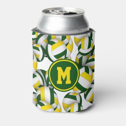 グリーン金ゴールドボールパターンwプレーヤーモノグラム 缶クーラー (缶裏面)