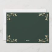 グリーン金ゴールドメリークリスマスハッピーニューイヤーカード シーズンカード (裏面)