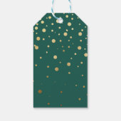 グリーン金ゴールドメリークリスマスユーカリリース ギフトタグ (裏面)