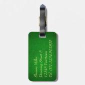 グリーン金ゴールドモスクムーンスター ラゲッジタグ (裏面縦)