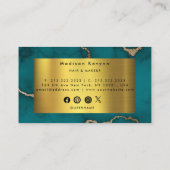 グリーン金ゴールドモダン大理石 名刺 (裏面)