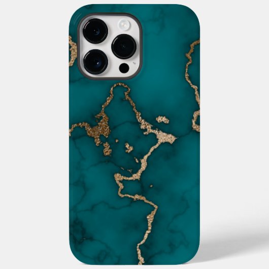 グリーン金ゴールドモダン大理石 Case-Mate iPhoneケース (裏面)