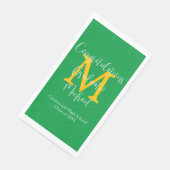 グリーン金ゴールドモノグラムのホワイト卒業パーティー (コーナー)